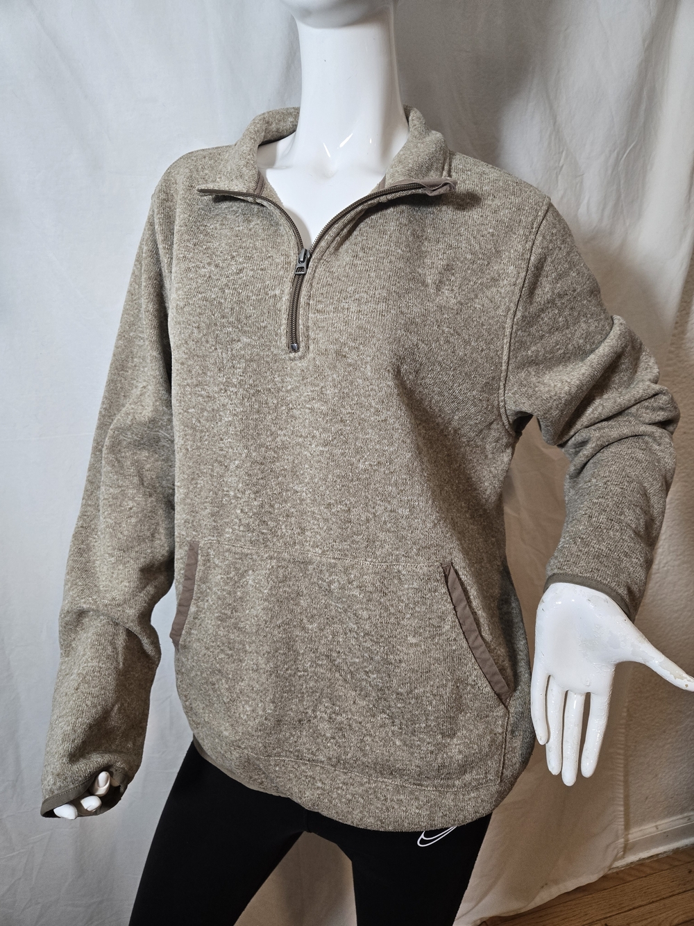J. Crew Men's Quarter-Zip Sweater in Taupe Heather